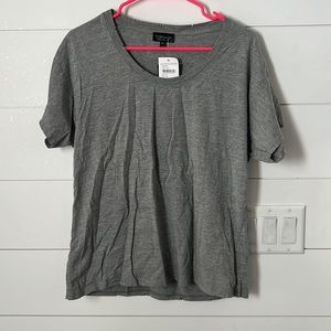 Top Shop Gray Distressed T Shirt